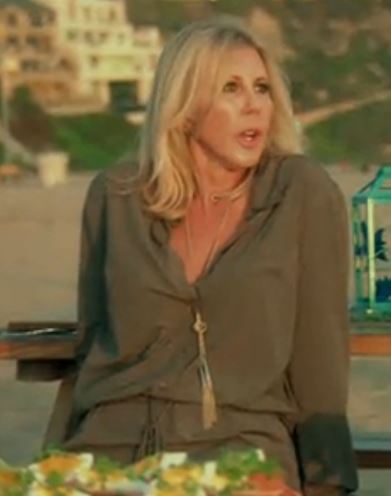 Vicki Gunvalson wearing the Kendra Soott Phara Tassel Necklace on The Real Housewives of Orange County