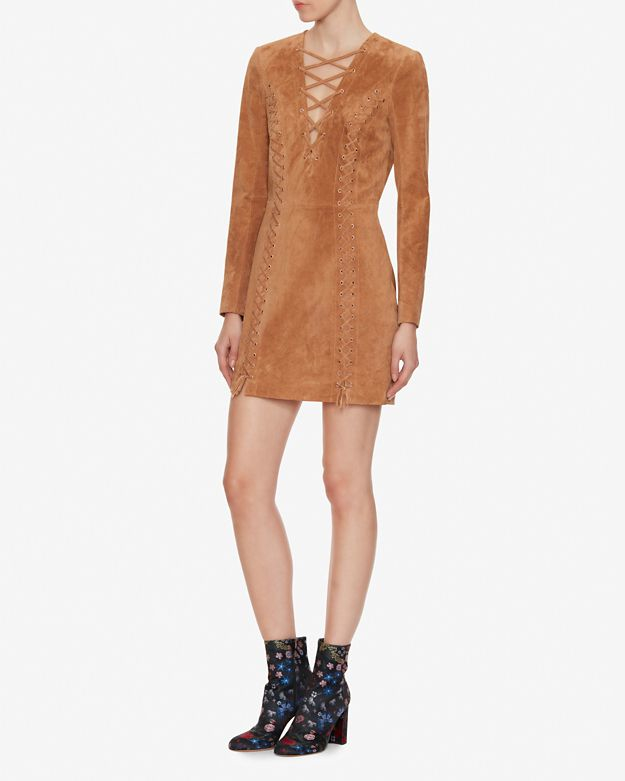 Exclusive for Intermix Isaac Suede Lace Up Dress