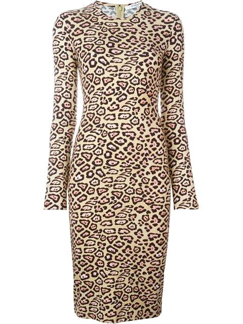 Pink and yellow leopard print dress