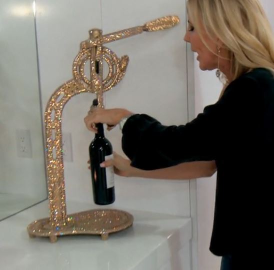 Kelly Dodd's Gold Crystal Embellished Wine Opener by BB Simon