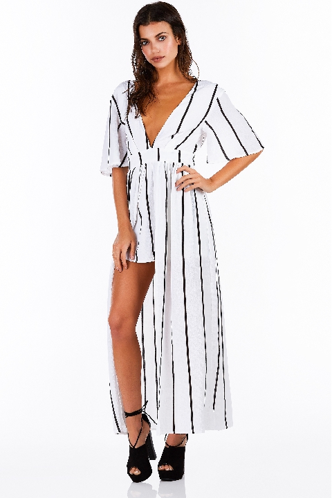 Luxe Stripe Maxi Romper by Necessary Clothing