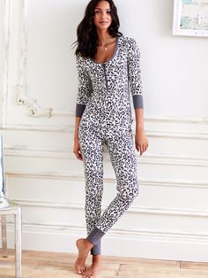 Victorias Secret Leopard Long Jane Pajama Set Seen on Melissa Gorga