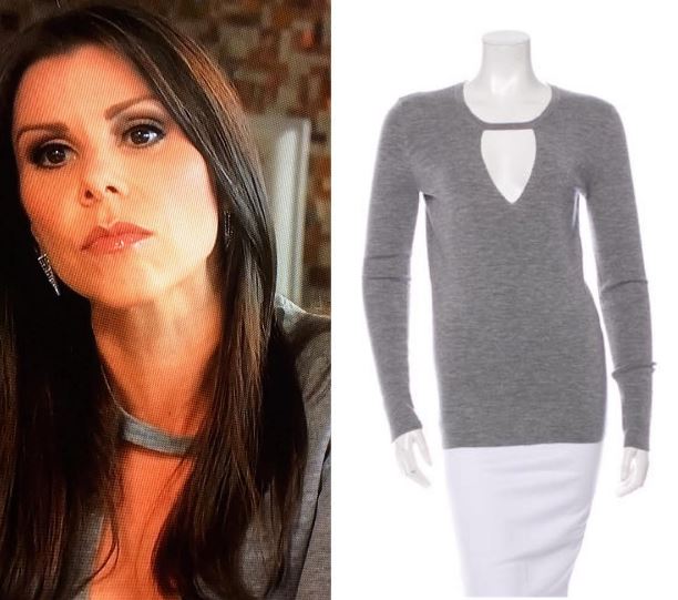 Heather Dubrow Grey Cutout Sweater