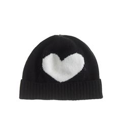 Black girls hat with white heart