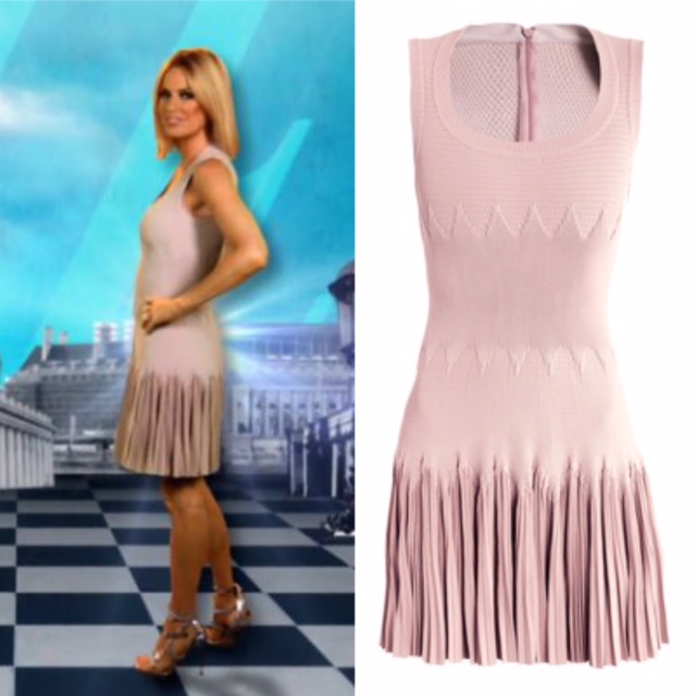 Caroline Stanbury's Pink Knit Pleated Dress