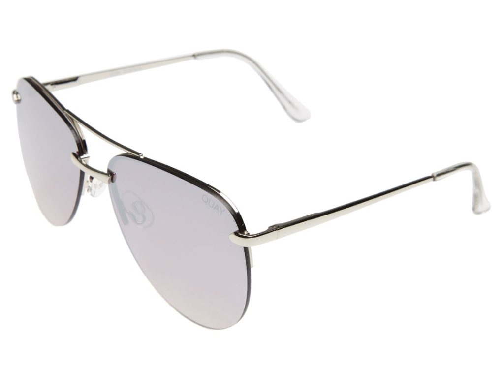 Silver mirrored aviator sunglasses