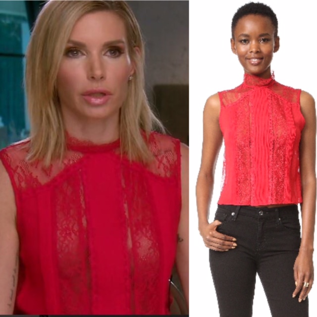 Eden Sassoon's Red Lace Interview Top 