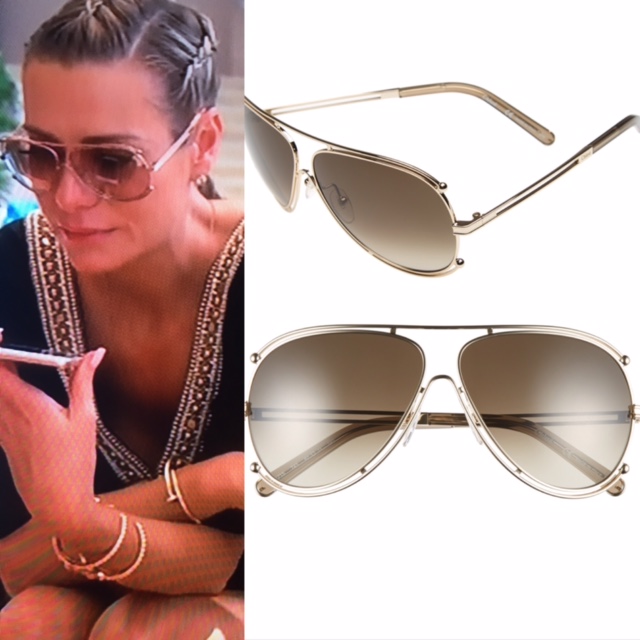 Dorit Kemsley's Gold Aviator Sunglasses