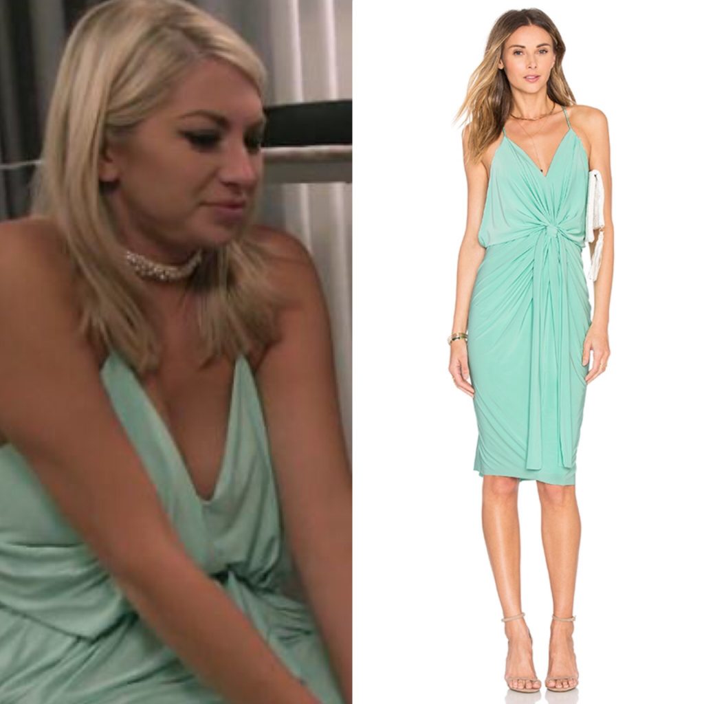 Stassi Schroeder's Turquoise Blue Draped Dress
