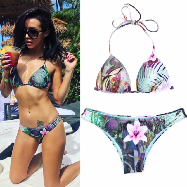 Scheana Marie Shay's Tropical Print Bikini on Instagram in Kaanapali, Hawaii