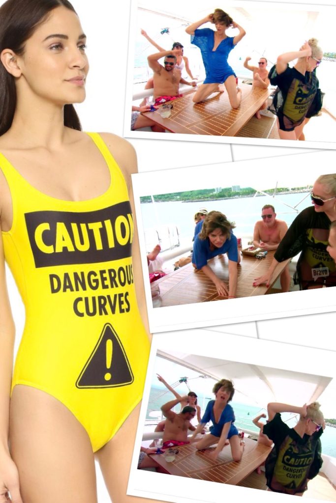 Yellow Dangerous Curves Bathing Suit