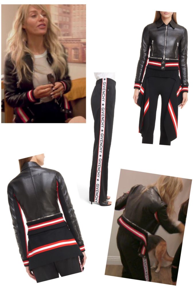 Dorit Kemsley's Red and White Trim Leather Jacket 