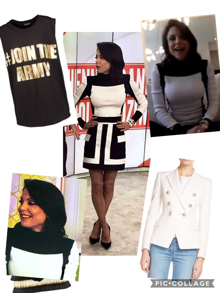 Bethenny Frankel's Black and White Colorblock Top and Skirt