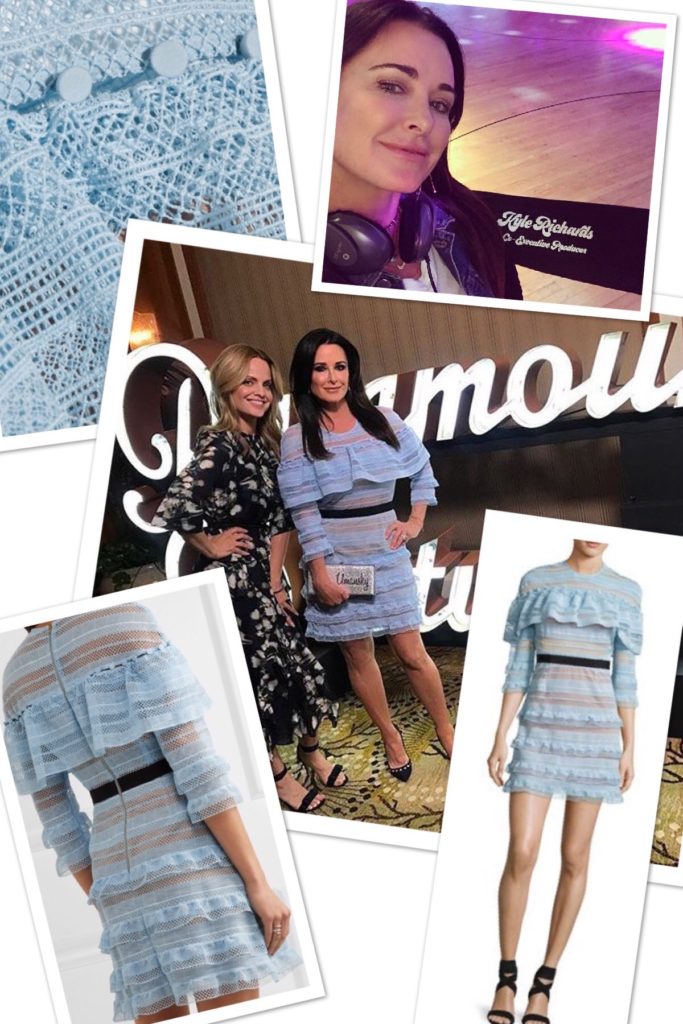 Kyle Richards' Blue Ruffle Dress on Instagram Real Housewives of Beverly Hills Fashion