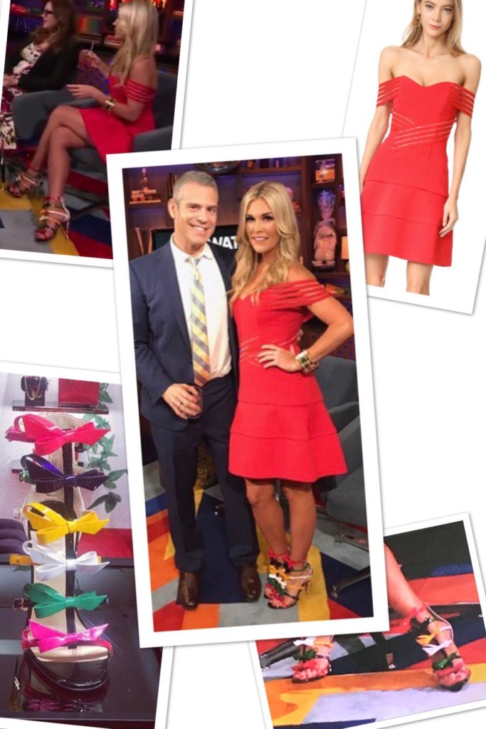 Tinsley Mortimer Red Strappy Sleeve Dress