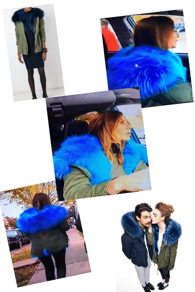 Carole Radziwill's Blue Fur Lined Military Jacket