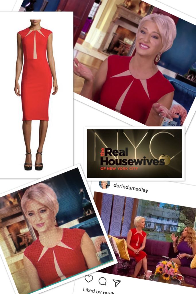 Dorinda Medley's Red Sheer Panel Interview Dress