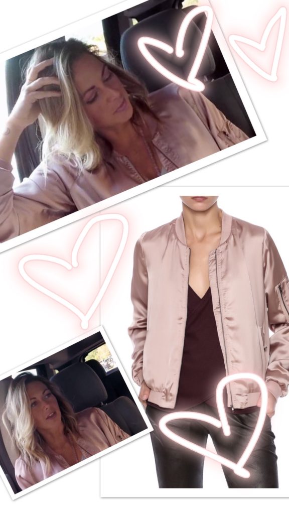 Chelsea Meissner's Pink Satin Bomber Jacket