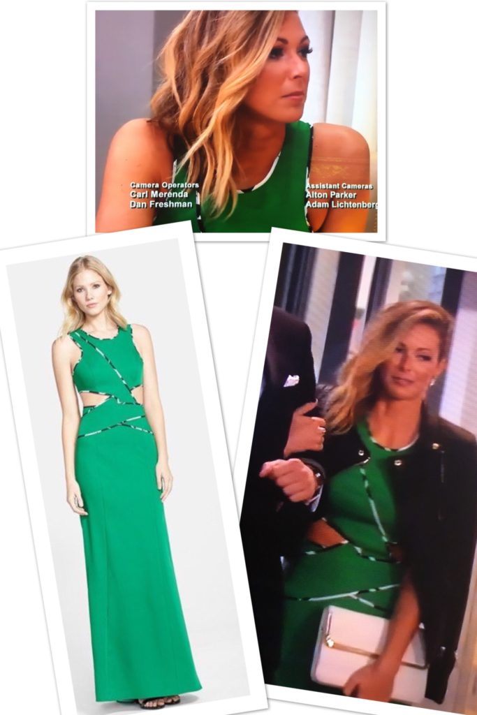 Chelsea Meissner wearing a Green BCBG Nikkole Cut Out Gown
