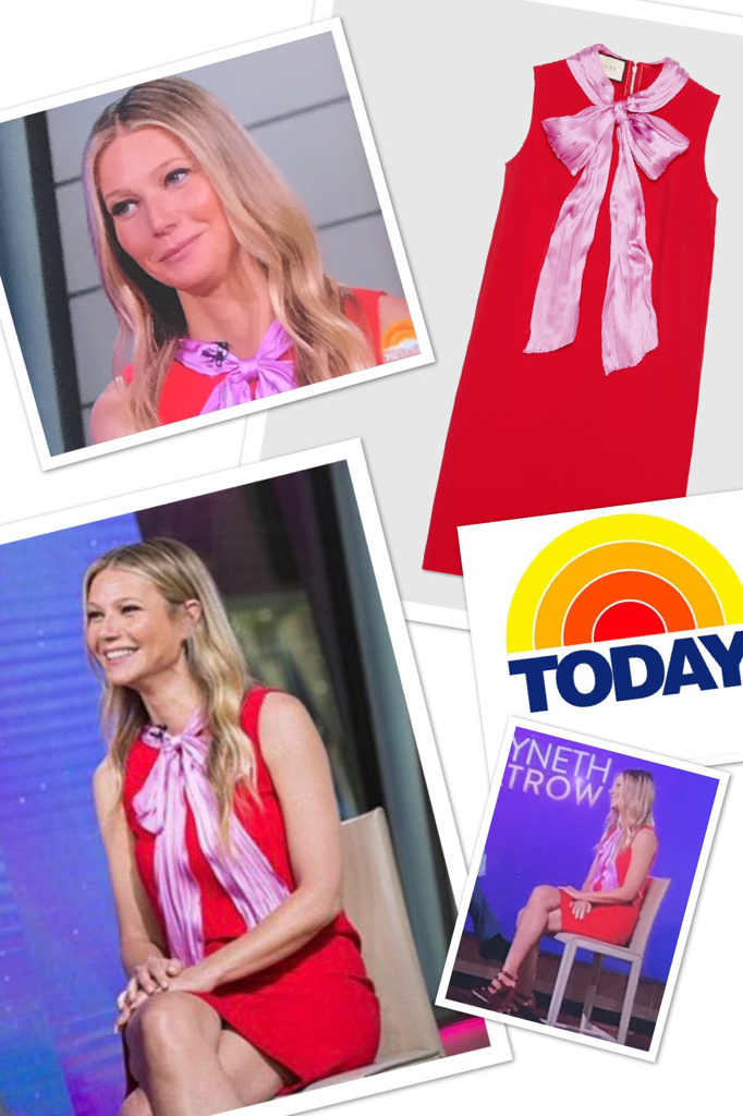 Gwyneth Paltrow's Red Dress with Pink Bow