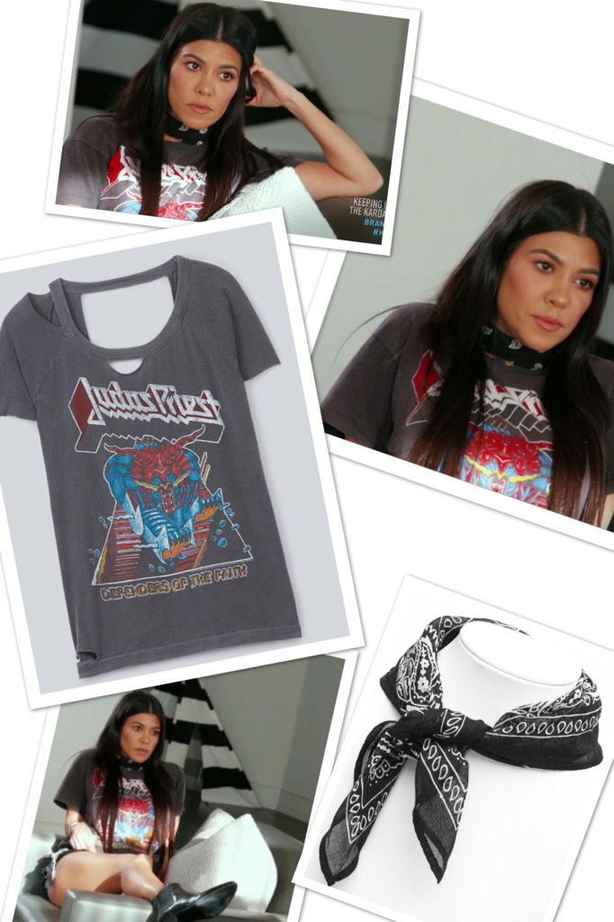 Kourtney Kardashian's Graphic Judas Priest Tee Shirt
