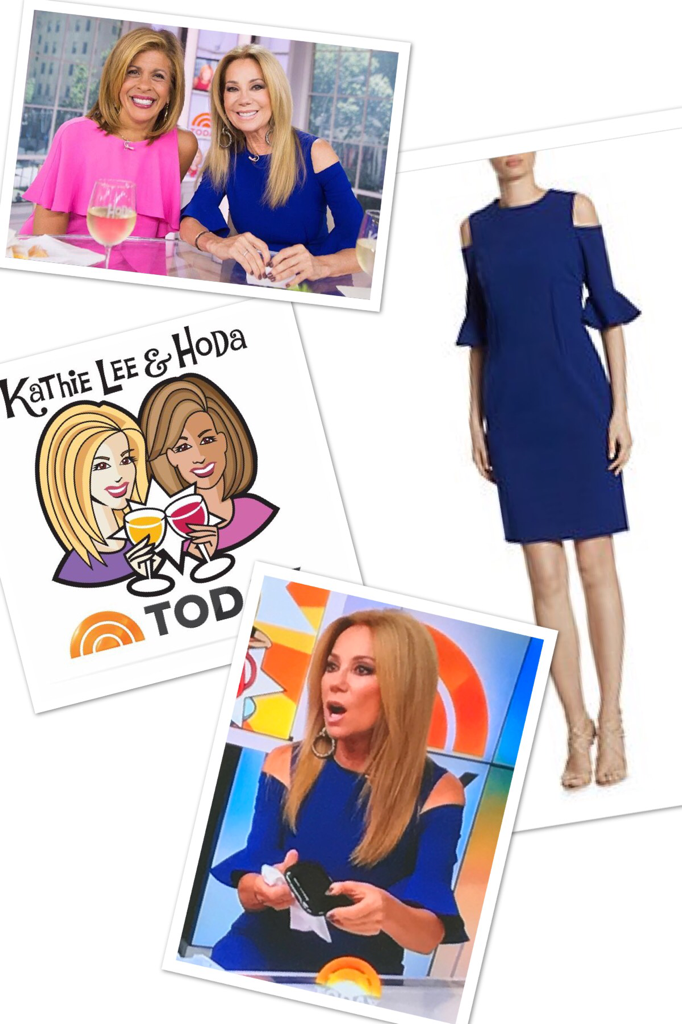Kathy Lee Gifford's Blue Cold Shoulder Dress