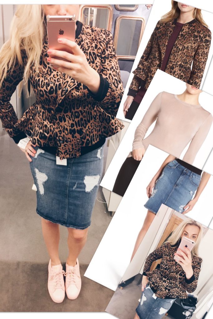 Lauren Sebastian wearing the Trouve Leopard Print Blazer