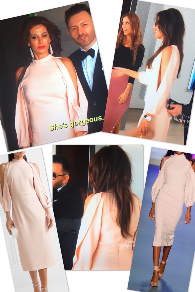 Peggy Sulahian wearing a Blush Pink Slit Sleeve Dress at the Nobleman magazine photoshoot