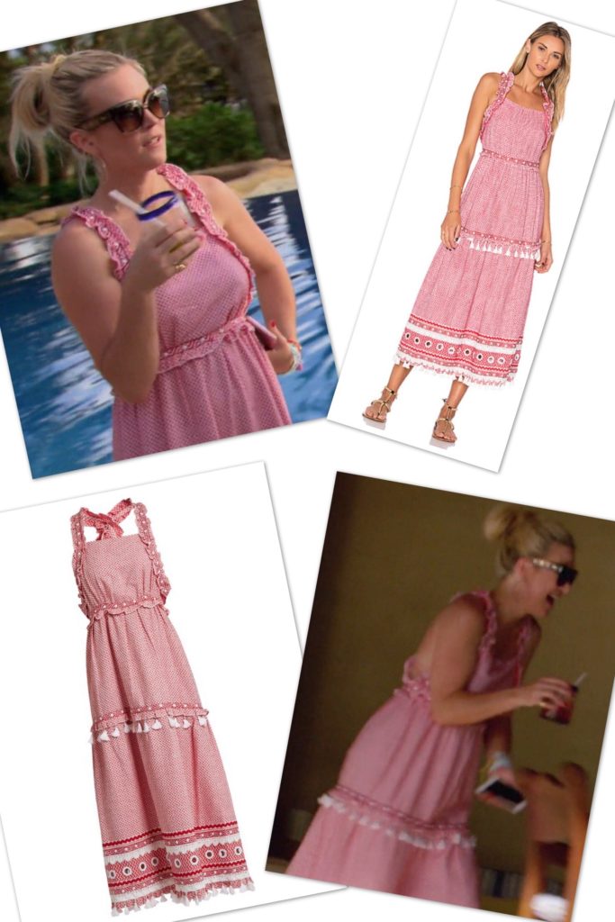 Tinsley Mortimer wearing the red and white printed Dodo Bar Or Joseff Dress