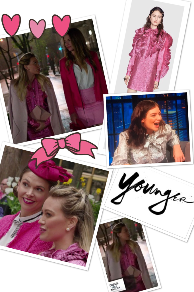 Kelsey Peters' Pink Shimmery Ruffle Dress Younger Season 4 Episode 4 Fashion
