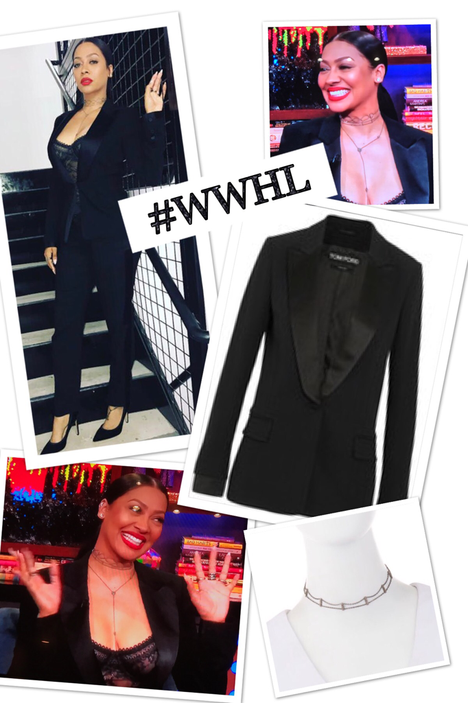 Lala Anthony's Tuxedo Suit on Watch What Happens Live 
