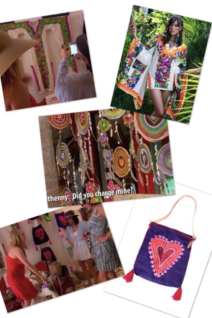 Bethenny & Ramona's Flare Sleeve Embroidered Mexican Caftan Dresses Shopping in Sayulita
