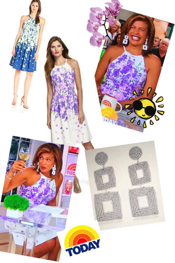 Hoda Kotb's Floral Dress and Square Earrings on Today 