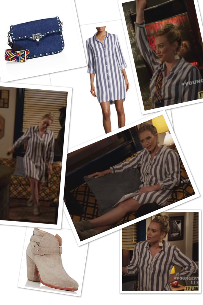 Kelsey Peters' Striped Button Down Shirt Dress
