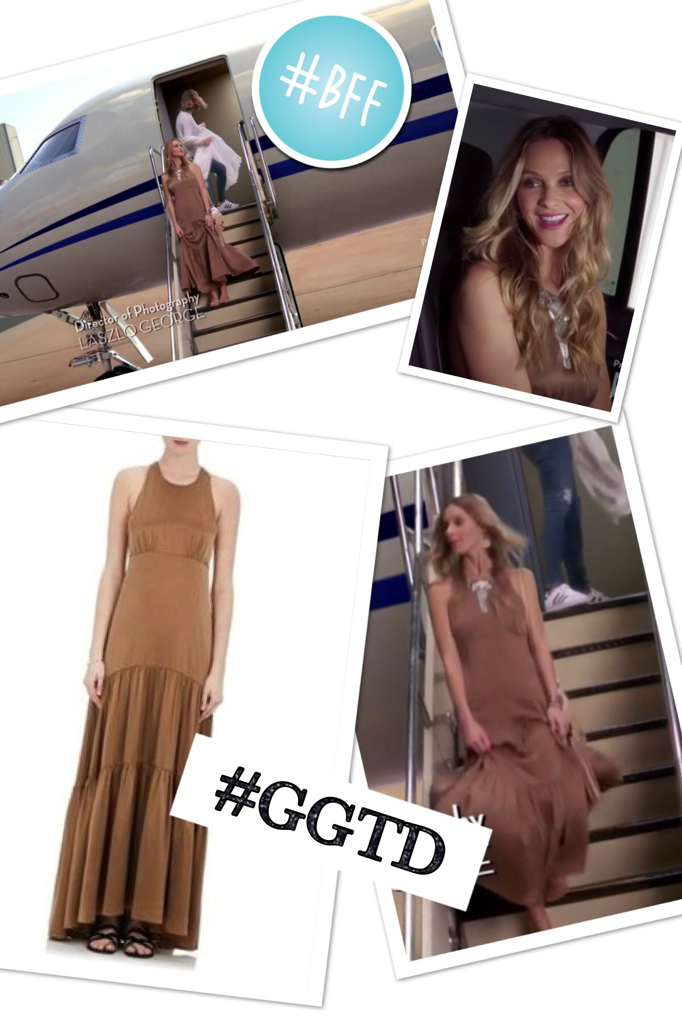 Phoebe's Tan Pleated Maxi Dress on GGTD