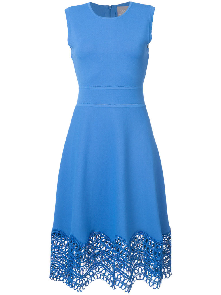Savannah Guthrie's Blue Dress with Lace Hem
