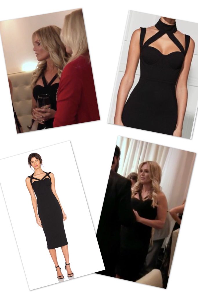 Tamra Judge wearing the Misha Collection Lornzo black cut out dress