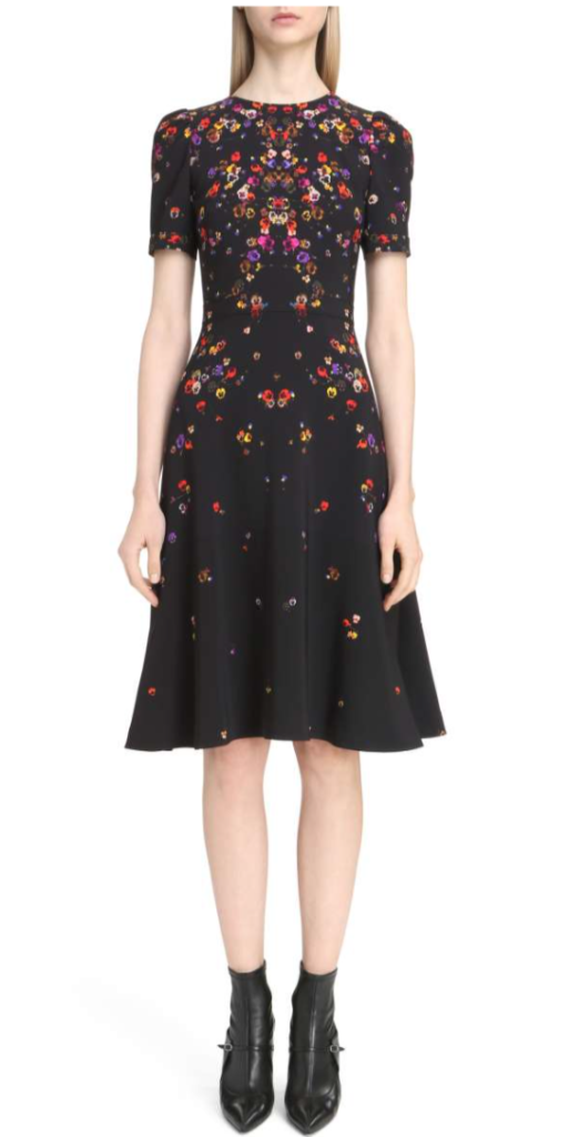 Grace Adler's Black Floral Short Sleeve Dress