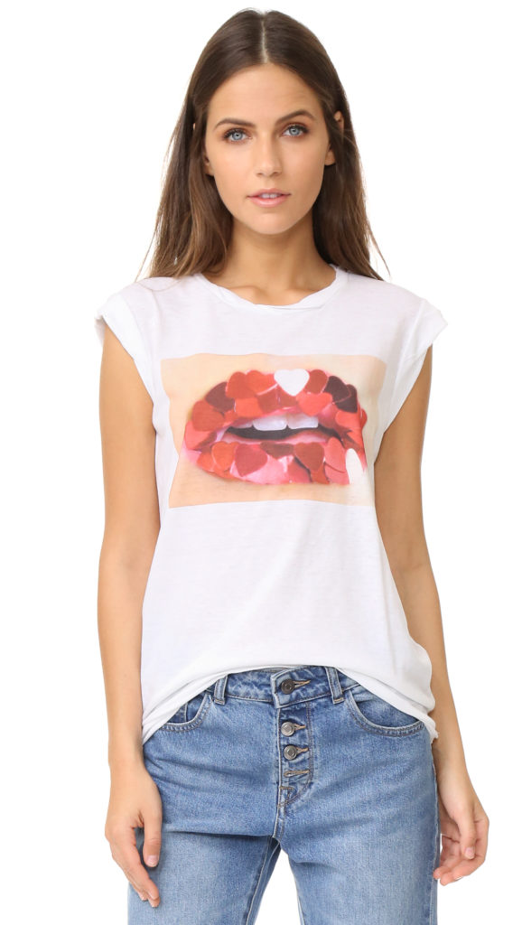 Lydia McLaughlin's Heart Lip Print Tee Shirt