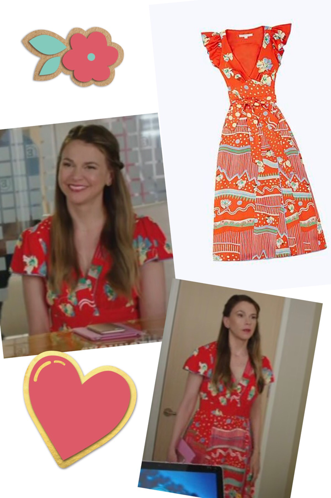 Liza Miller's Red Floral Wrap Dress 