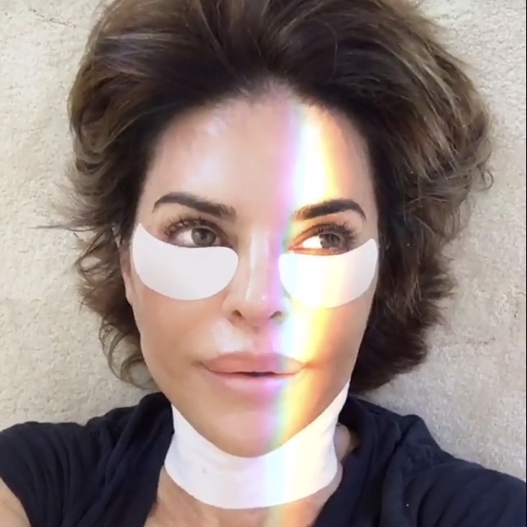 Lisa Rinna's Eye and Neck Patches on Instagram
