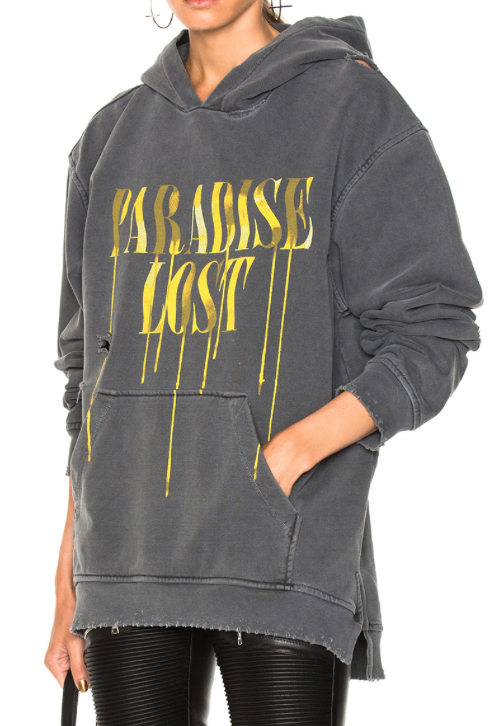 Kourtney Kardashian's Grey Hooded Sweatshirt