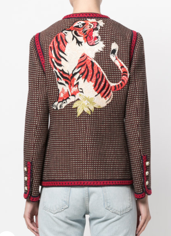 Karen Walker's Tiger Embroidered Tweed Jacket