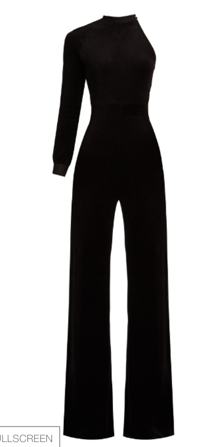 Kim Zolciak Biermann's Black One Sleeve Jumpsuit in Italy