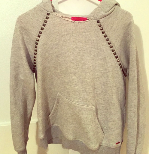 Melissa Gorga's Grey Studded Hoodie Sweatshirt