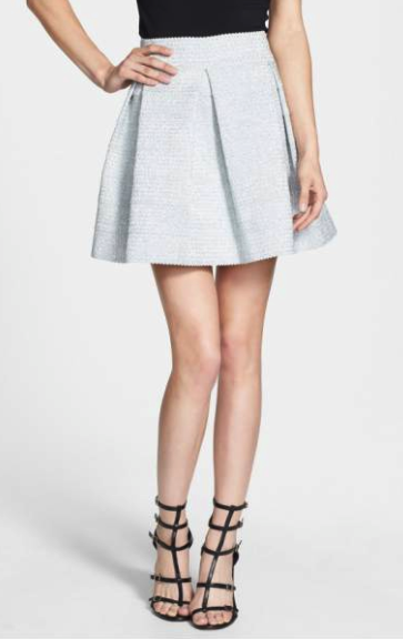 Brandi Redmonds' Silver Metallic Pleated Skirt