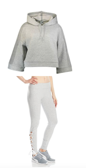 Tamra Judge's Grey Lace Up Leggings and Sweatshirt