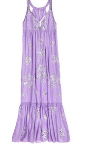 Kameron Westcott's Purple Sequin Embellished Maxi Dress in Mexico