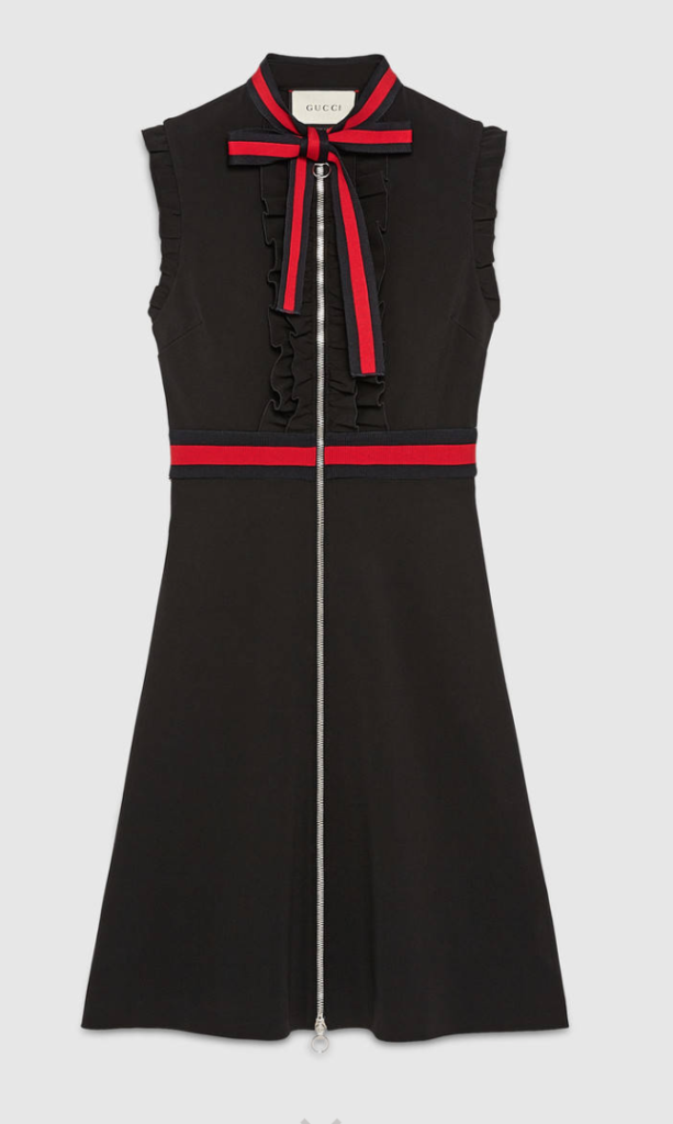 Grace Adler's Sleeveless Bow Dress with Front Zipper