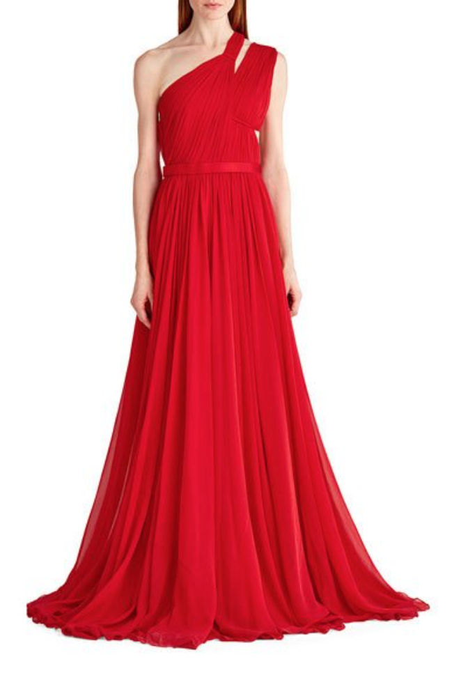 Sheree Whitfield's Red One Shoulder Gown in RHOA Opening Credits
